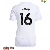 Camiseta Manchester United Amad Diallo #16 Visitante Equipación para mujer 2025-26 manga corta